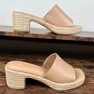 Abercrombie &‎ Fitch Slide Sandals Retro Mule Platform Open Toe/Back women's 9